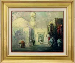 Untitled by Leonid Gechtoff, Oil on board, sold Sep 2022