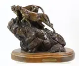 Love on the Rocks by Ken Rowe, Bronze sculpture titled "Love on the Rocks", sold Sep 2022