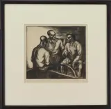 Gossip by Richard Thomas Hood, Etching, sold Jun 2023