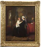 The New Locket by George Bernard O'Neill, Oil on canvas, sold Jun 2023