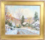 Winter on Ferry Rd., Point Pleasant by Tatiana M. Alexeeva, Oil on canvas, sold Jun 2023