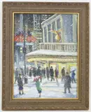 Grand Central Station, New York City by Christopher G. Willett, Oil on board, sold Jun 2023