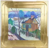 Lille House Lahaska by Joseph Barrett, Oil on canvas, sold Jun 2023