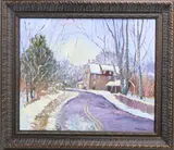 Mill in Winter by Ray Overpeck, Oil on canvas, sold Jun 2023