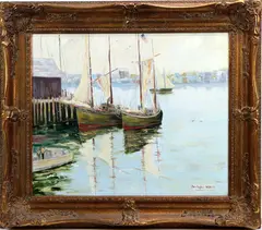 Gloucester Mass. by Christopher Willett, Oil on canvas, sold Jun 2023