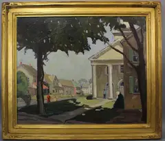 Untitled by Melville Stark, Oil on canvas Signed lower right Impressionist scene of Allentown, offered Dec 2018