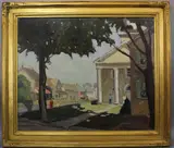 Untitled by Melville Stark, Oil on canvas Signed lower right Impressionist scene of Allentown, offered Dec 2018