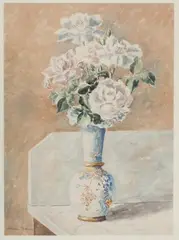 Untitled by Hobson Pittman, Watercolor SLL Floral still life 23"H x 17"W - Sight, sold Dec 2018