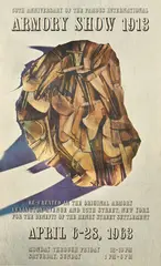 50th Anniversary of the International Armory Show 1913 by Marcel Duchamp, 1963, offset lithograph in colors on wove paper, sold Oct 2020