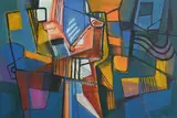 Untitled by Roberto Burle Marx, 1981, acrylic on canvas, sold Oct 2020