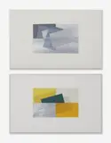 Group, two (2) foil collages by Len Bass, collage, lead foil, pencil, sold Oct 2020