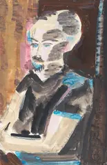 Untitled by Nejad Melih Devrim, 1980, graphite and watercolor on paper, sold Oct 2020
