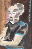 Untitled by Nejad Melih Devrim, 1980, graphite and watercolor on paper, sold Oct 2020