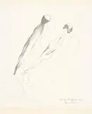 Homage to Frank O'Hara by Matsumi Kanemitsu, 1966, graphite on paper, sold Oct 2020
