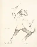 Untitled (Jester) by Matsumi Kanemitsu, graphite on paper, sold Oct 2020