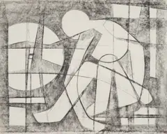 Untitled by Benoît Gilsoul, charcoal on paper, sold Oct 2020