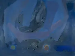 Untitled (Blue composition) by Benoît Gilsoul, 1969, oil on Arches paper, sold Oct 2020