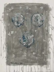 Untitled by David Rankin, 1990, oil and watercolor on paper, sold Oct 2020