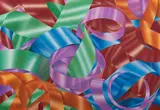 Ribbon Painting by Jay Songero, 1976, acrylic airbrush on canvas, sold Oct 2020