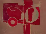 Untitled (Warm composition II) by Benoît Gilsoul, oil on paper, sold Oct 2020