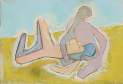 Une Histoire d'amour by Benoît Gilsoul, pastel on paper, sold Oct 2020