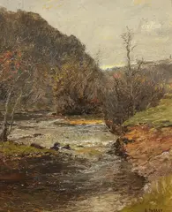 Untitled (Creek) by Albert Babb Insley, oil on canvas, sold Oct 2020