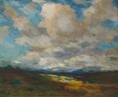 Untitled (Sky) by Albert Lorey Groll, oil on panel, sold Oct 2020