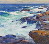 Bass Rocks by Emile Albert Gruppe, 1933, oil on canvas, sold Oct 2020