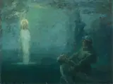 Divine Compassion (W.W.I) by Sandor L. Landeau, oil on canvas, sold Oct 2020