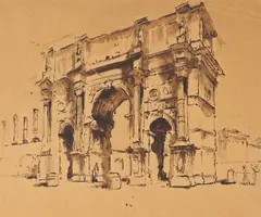 Rome by Benoît Gilsoul, 1938, ink and wash on paper, sold Oct 2020