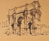 Rome by Benoît Gilsoul, 1938, ink and wash on paper, sold Oct 2020