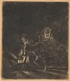 Flight into Egypt, Basan edition by Rembrandt Harmensz van Rijn, 1651, etching on laid paper, sold Oct 2020
