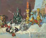 Objets Venitiens by Alfred Chagniot, oil on canvas (unstretched), sold Oct 2020