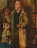 The Response by Thomas Faed, oil on canvas, sold Oct 2020