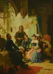 Untitled by N. Henry Bingham, oil on artist board, sold Oct 2020