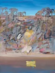 Shoalhaven with boat by Arthur Boyd, oil on composition board, sold Nov 2025
