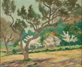 Orchard in springtime by Rupert Bunny, c.1923, oil on canvas, sold Nov 2025