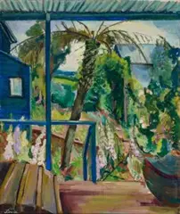 From the studio, Harkaway by Lina Bryans, 1952, oil on canvas on cardboard, sold Nov 2025