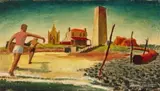 Study for Wallaroo by Jeffrey Smart, 1951, oil on plywood, sold Nov 2025