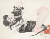 My Longing Had Ceased To Be A Vehicle For Transcendence. This Was Goodbye by Del Kathryn Barton, 2002, pencil and coloured pastel on two joined sheets of paper, sold May 2024