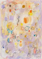 Equinox by Yvonne Audette, 1984, pen, coloured ink and pastel on paper, sold May 2024