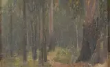 Sherbrooke Forest by Tom Roberts, c.1924, oil on canvas on plywood panel, sold May 2024