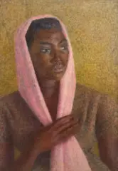 A Proud Girl by Dod Procter, 1956, oil on board, sold May 2024
