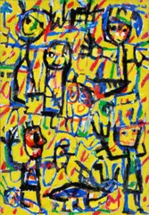 Running Amok by David Larwill, 1987, oil on canvas, sold Feb 2024
