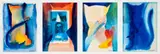 Faces And Cats by Charles Blackman, watercolour on four paper panels, sold Feb 2024