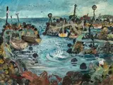 The Splash by John Perceval, 1956, oil and enamel on composition board, sold Apr 2024
