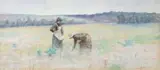 THE MUSHROOM GATHERERS, c.1895 – by Jane Sutherland, 1900, pastel and gouache on paper, sold Apr 2024