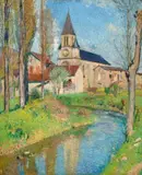 L’Église De Labastide-Du-Vert by Henri Martin, c.1920s, oil on canvas, sold Apr 2024