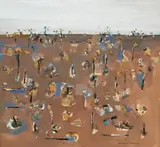 Landscape In Upwey by Fred Williams, 1965, gouache on paper, sold Apr 2024