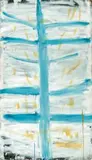 Blue Vertical On White And Yellow by Tony Tuckson, 1971, synthetic polymer paint on composition board, offered Apr 2024